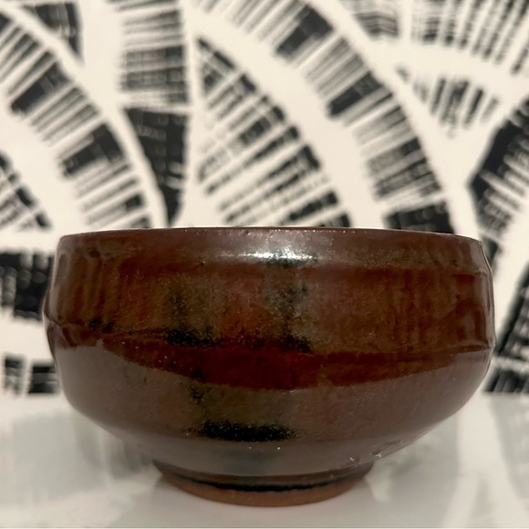 Handmade Art Pottery Ceramic Bowl Chocolate Brown Black Mocha - Picture 3 of 10